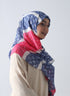 Lawn Hijabs with silver dotted embossed Prints - Blue