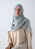 Lawn Hijabs With Golden Dotted Embossed Design-Grey