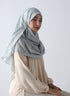 Lawn Hijabs With Golden Dotted Embossed Design-Grey
