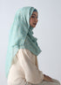 Lawn Hijabs With Golden Dotted Embossed Design-Sea Green