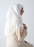 Lawn Hijabs With Golden Dotted Embossed Design-White