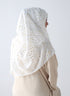 Lawn Hijabs With Golden Dotted Embossed Design-White