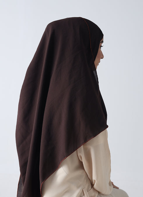 Double Loop Hijab Without Niqab -- Plain Brown