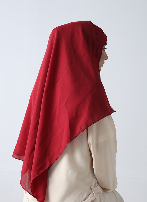 Double Loop Hijab Without Niqab -- Plain Maroon