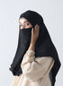 Double Loop Hijab With Pearl Niqab - Black