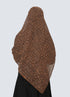 Double Loop Hijab With Attached Niqab - Printed Chestnut Brown