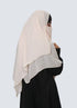 Double Loop Hijab With Attached Niqab - Printed White Luna