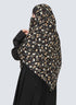 Double Loop Hijab With Attached Niqab - Printed Black Fauna