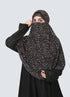 Double Loop Hijab With Attached Niqab - Printed Black Trixie