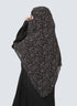 Double Loop Hijab With Attached Niqab - Printed Black Trixie