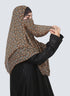 Double Loop Hijab With Attached Niqab - Printed Black Multi Flower