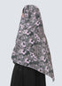 Double Loop Hijab With Attached Niqab - Printed Grey Erica