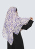 Double Loop Hijab With Attached Niqab - Printed Blue Tie & Dye