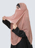 Double Loop Hijab With Attached Niqab - Printed Cream & Cherry