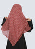 Lawn Double Loop Hijab With Attached Niqab - Printed Maroon
