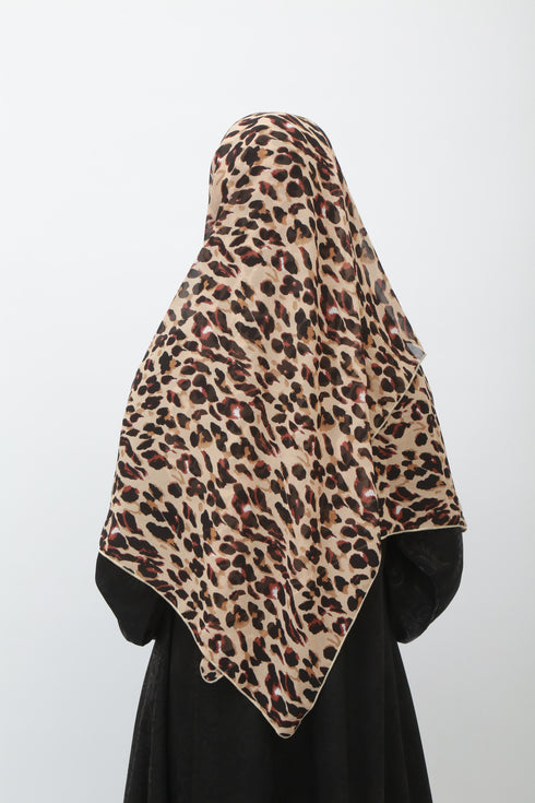 Double Loop Hijab Without Niqab--Printed Cheetah