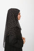 Double Loop Hijab Without Niqab--Printed Black Heart Design