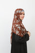 Double Loop Hijab Without Niqab--Printed Brown