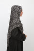 Double Loop Hijab Without Niqab--Printed Black Carri Design