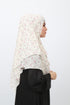 Double Loop Hijab Without Niqab--Printed White Floral