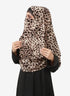 Double Loop Hijab With Attached Niqab --Printed Cheetah Design