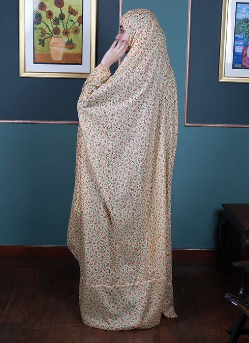 Adult Namaz Chaddar - Printed Yellow (Design 1)