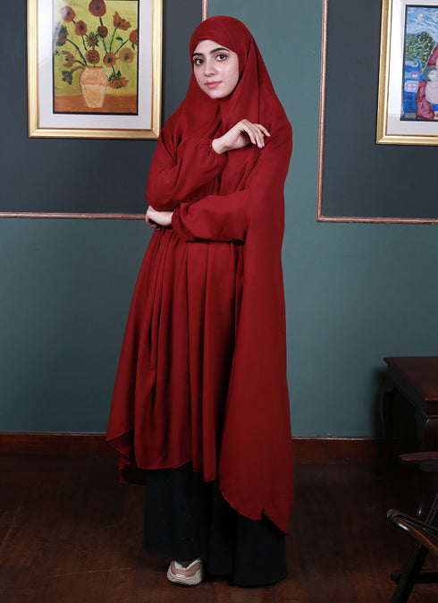 Adult Namaz Chaddar - Plain Maroon