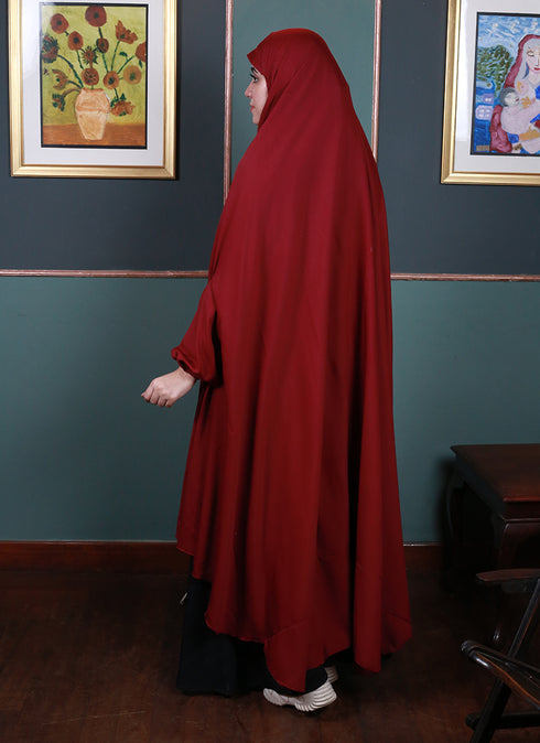 Adult Namaz Chaddar - Plain Maroon