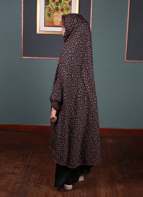 Kids Namaz Chadar -Large- (For 9 Till 13 Year Old Kid) -- Printed Black