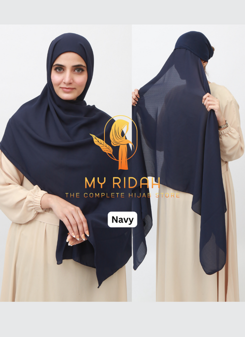 Pack Of "2" Malaysian Hijab With Built In Inlay Cap