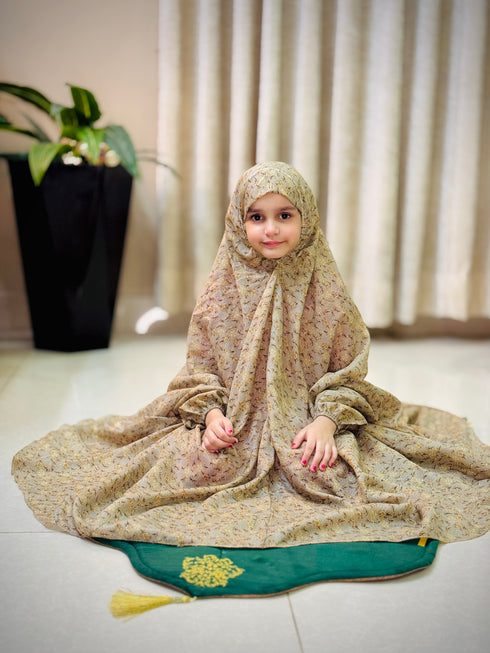 Kids Namaz Chadar-Medium- (For 3 Till 8 Year Old Kid) - Printed Fawn