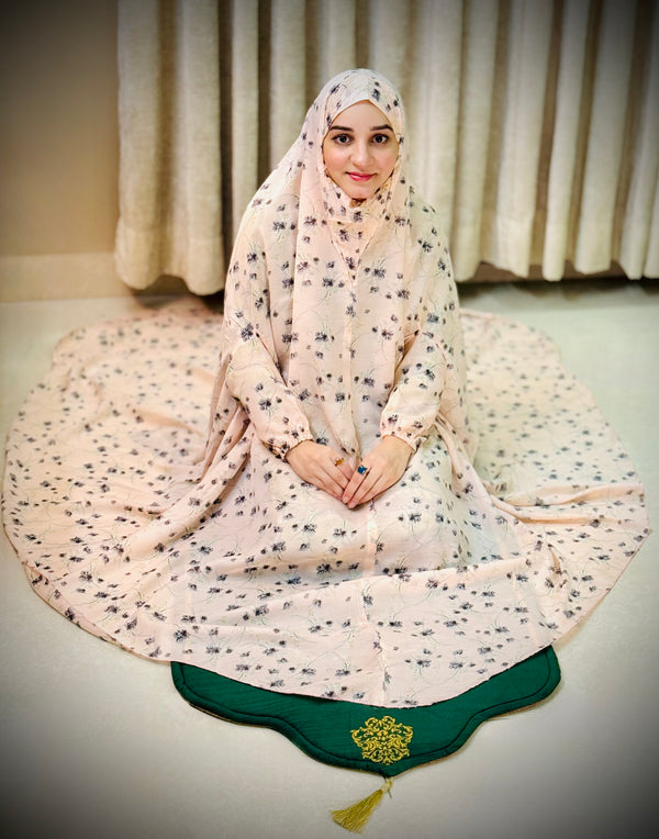 Adult Namaz Chaddar - Printed Peach